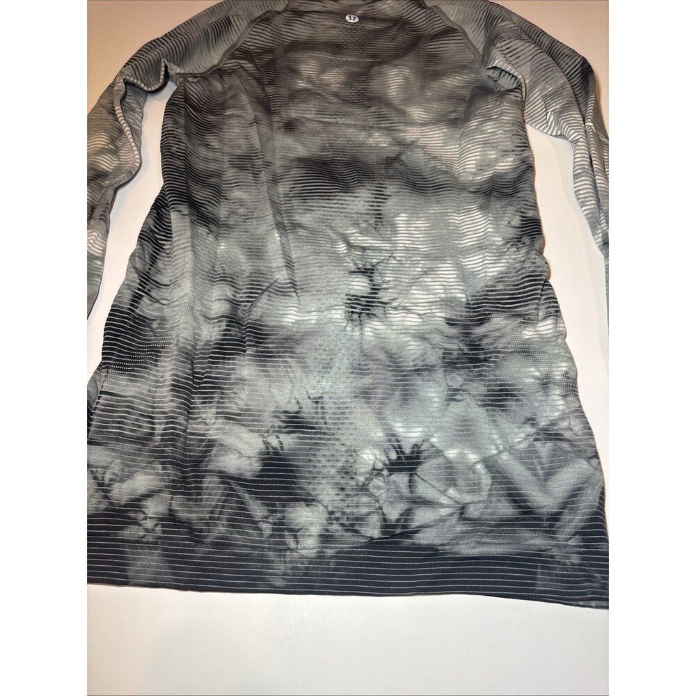 Lululemon Runderful Long Sleeve Space Dye Camo White Silver Spoon Size 6 - Picture 9 of 9